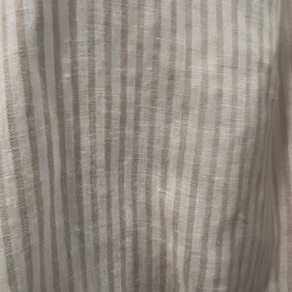 Chicos No Iron Linen shirt size 2 Tan stripes